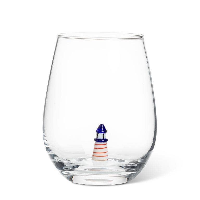 Lighthouse Stemless Wine Glass-4.5"H(20oz)