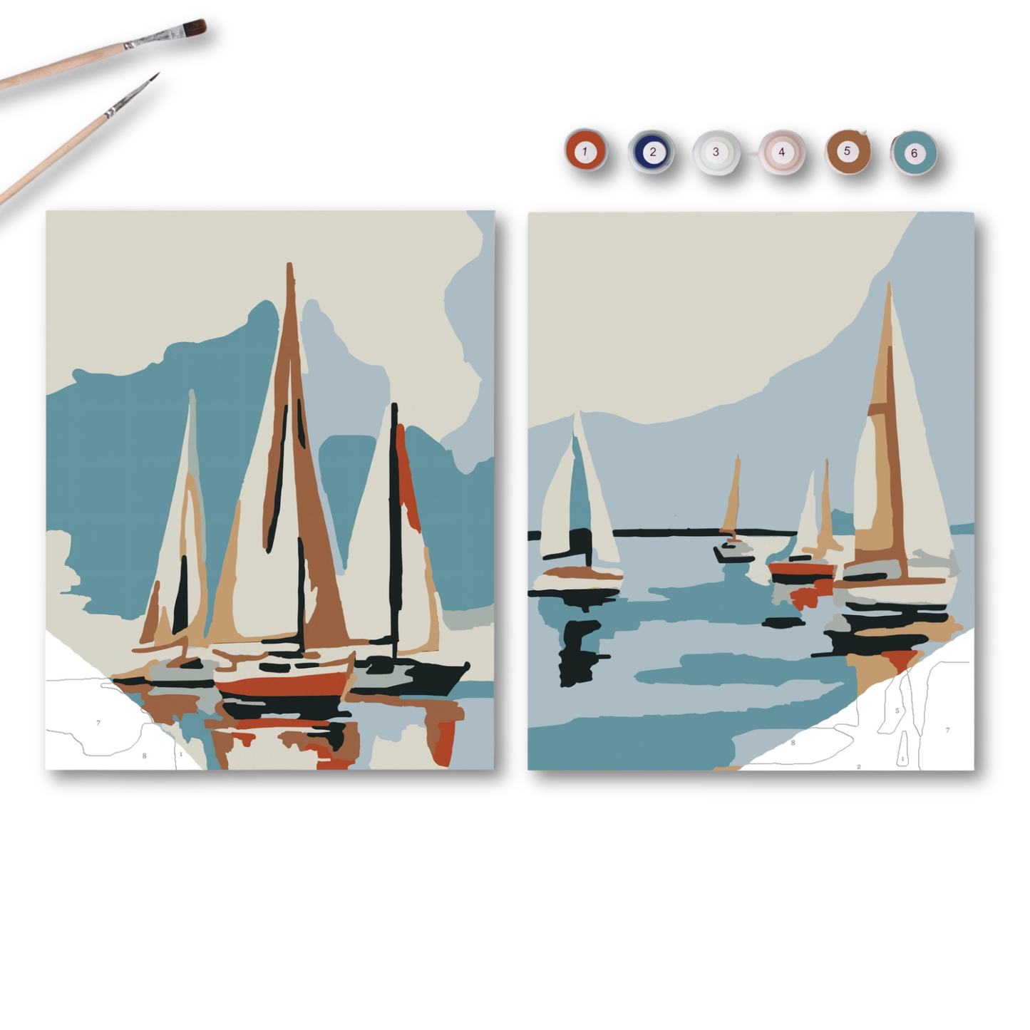 Sailboats at Sea Paint-By-Numbers kit