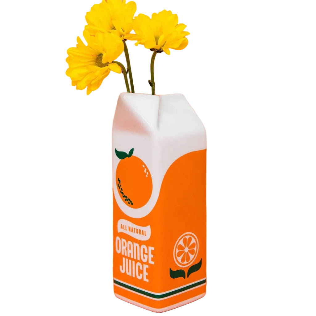 Orange Juice Carton Vase