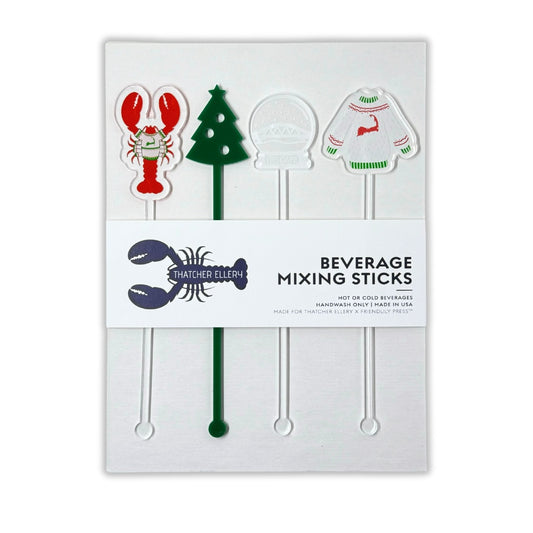 Christmas on the Cape Beverage Mixing Stick Set