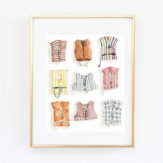 Life jacket Watercolor Print