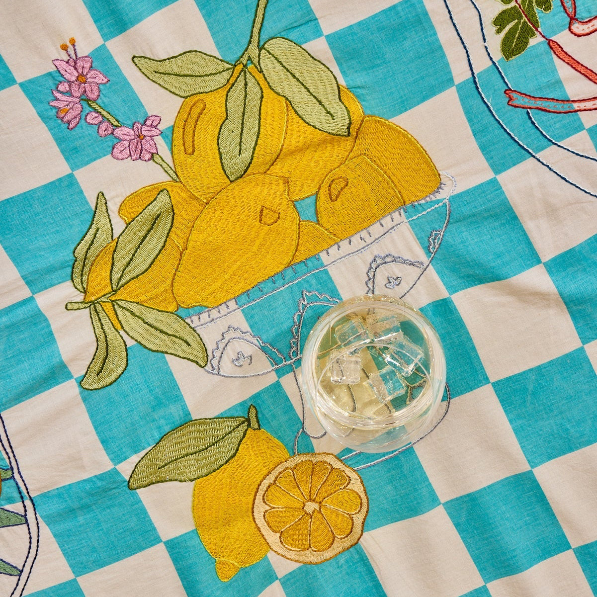 Hand Embroidered Seascape Linens