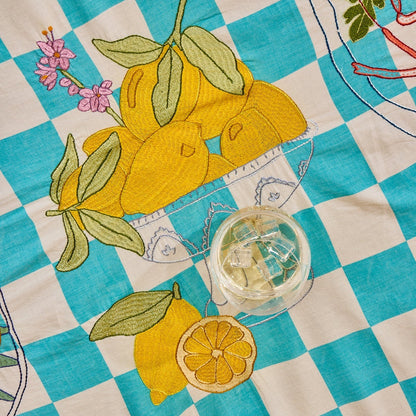 Hand Embroidered Seascape Linens
