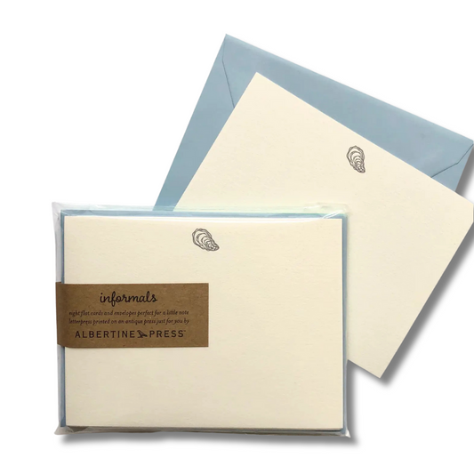 Oyster Letterpress Flat Cards S/8