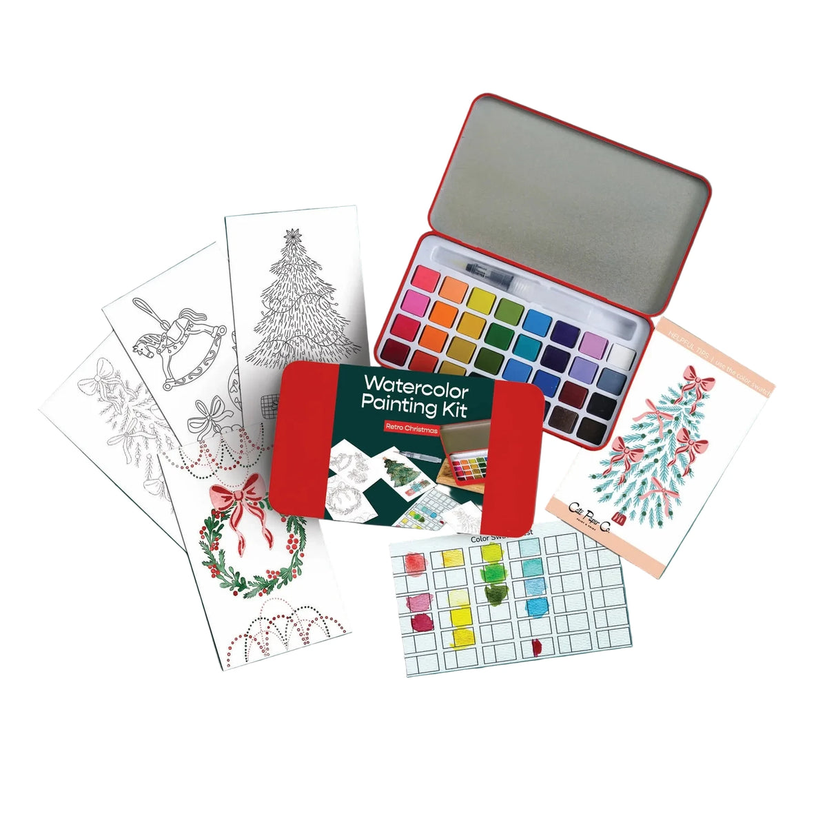 Retro Christmas Watercolor Kit