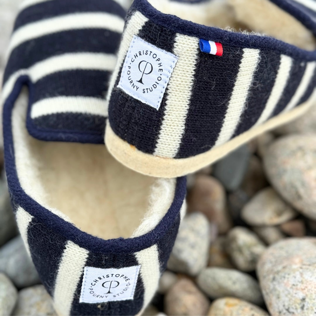 French Striped Slipper