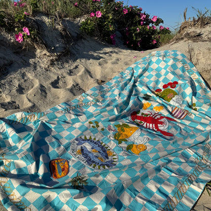 Hand Embroidered Seascape Linens