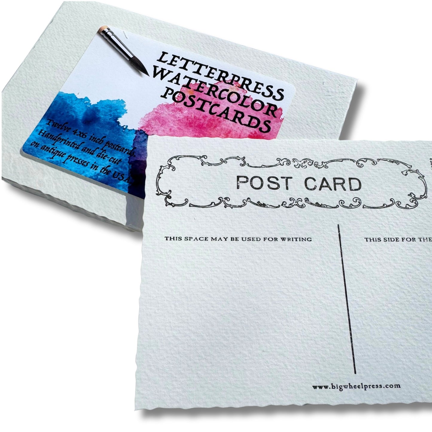 Watercolor Letterpress Postcards
