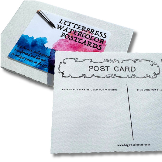 Watercolor Letterpress Postcards