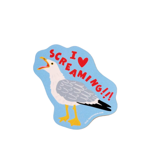 I Heart Screaming Seagull Vinyl Sticker