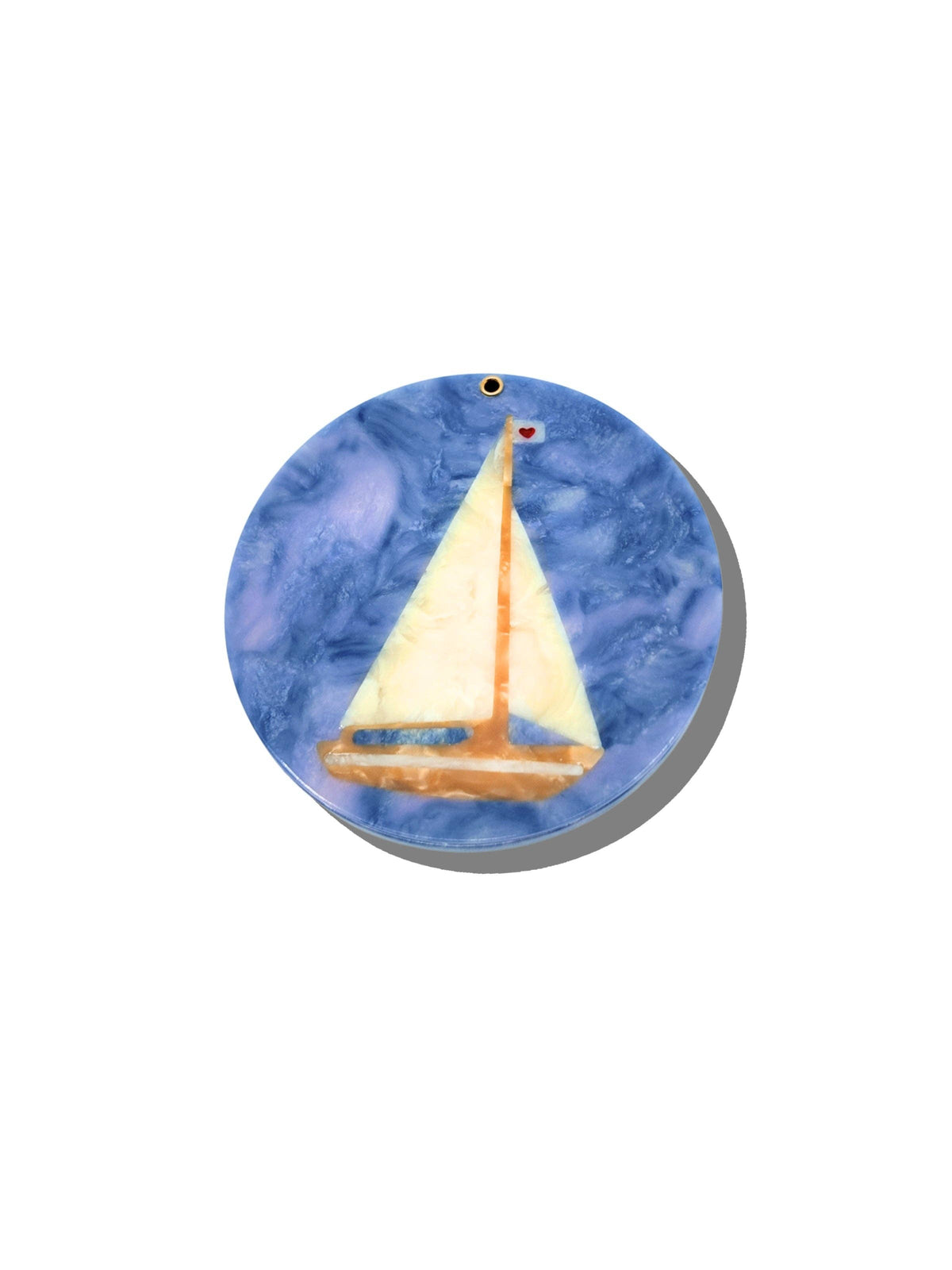 Hand-painted Sail Boat Compact Mirror | Eco-Friendly