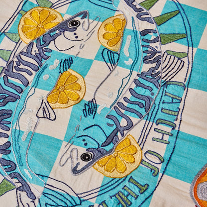 Hand Embroidered Seascape Linens