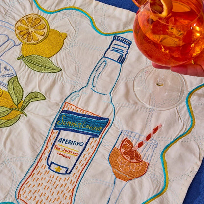 Hand Embroidered Seascape Linens