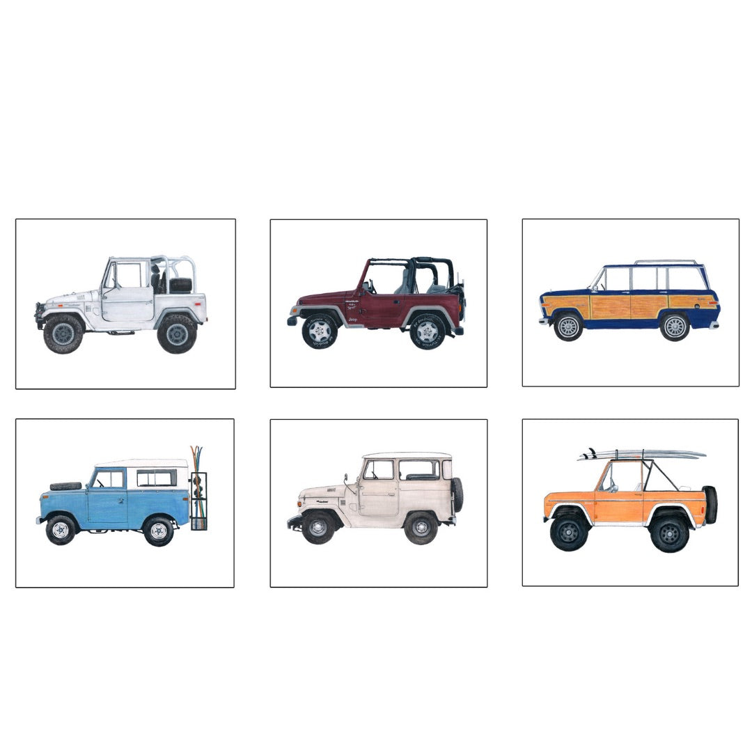 Vintage SUV Notecards S-12