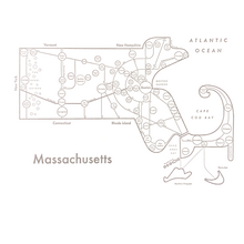 Load image into Gallery viewer, Massachusetts Map Print
