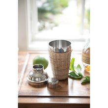 Load image into Gallery viewer, Stainless Steel &amp; Rattan Cocktail Shaker
