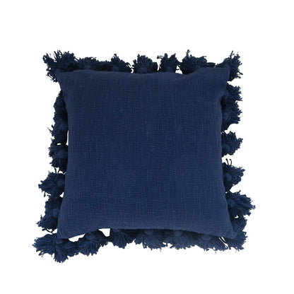 Square Pillow w- Tassels-Navy