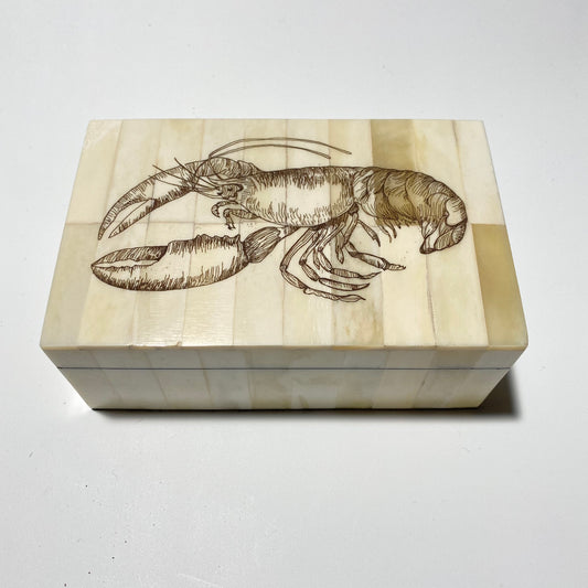 Lobster "Scrimshaw" Bone Box