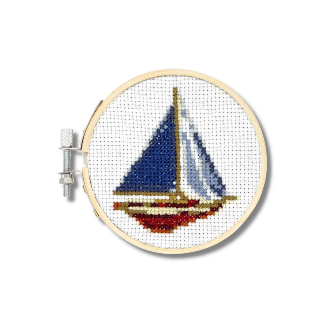 Mini Embroidery Kit- Sailboat