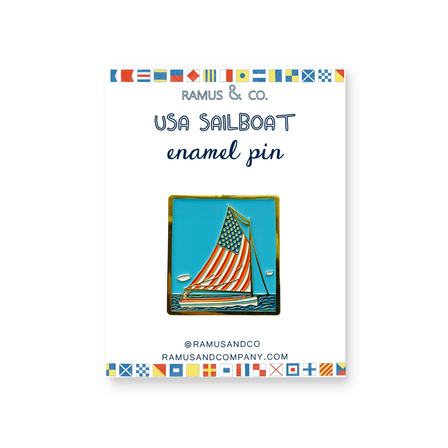 USA Sailboat Enamel Pin