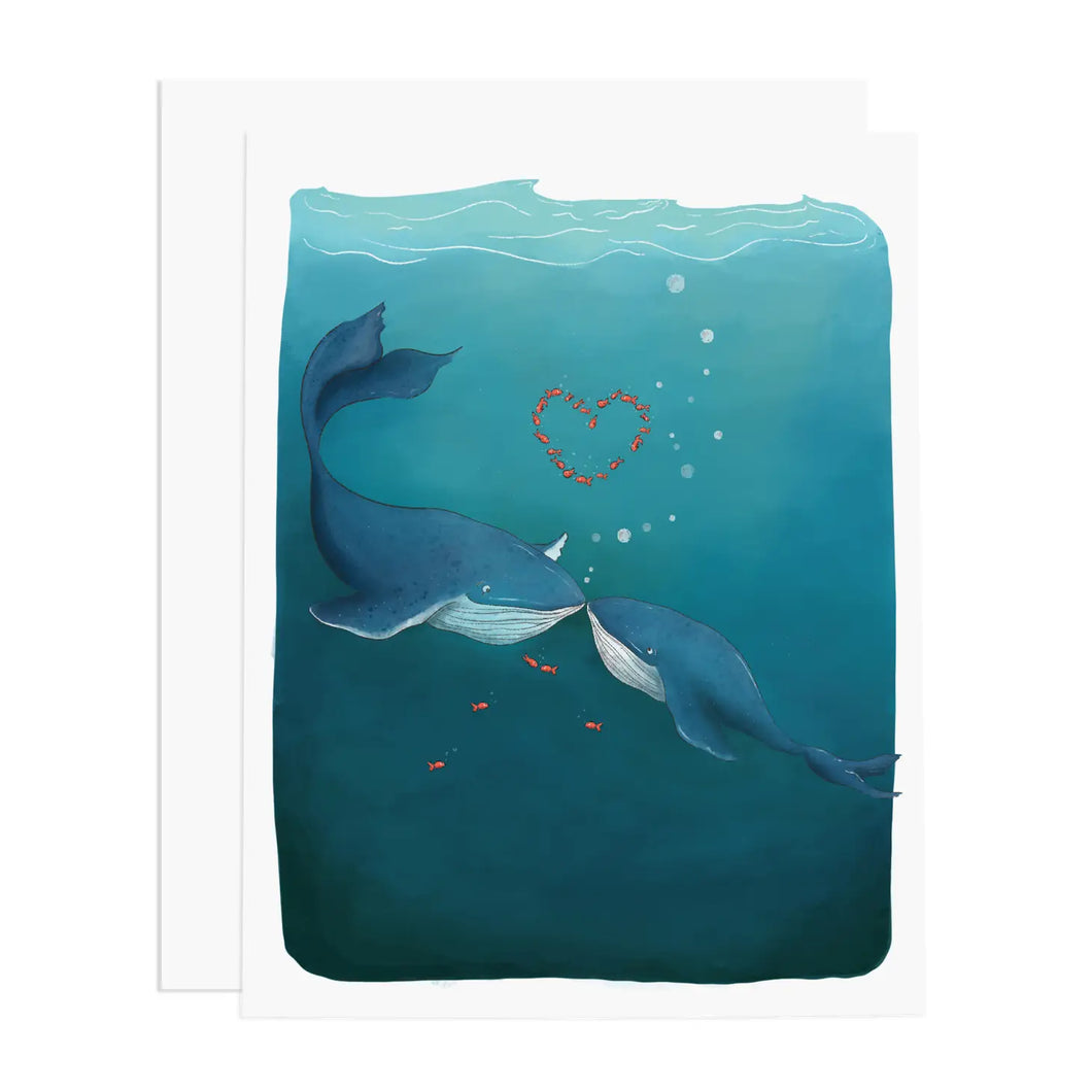 Whales in Love Card